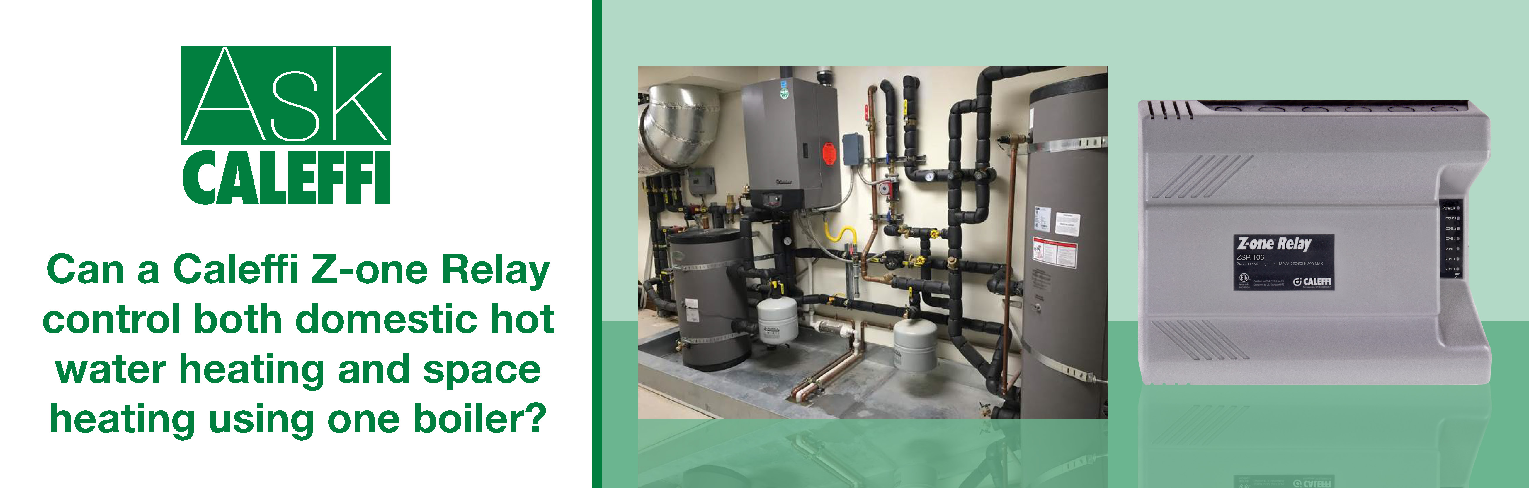 Can a Caleffi Zone Relay control both domestic hot water heating and