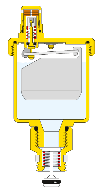 Sezione di una valvola automatica sfogo aria, come installare correttamente