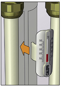 Termometro a contatto per regolazione impianti a pannelli radianti
