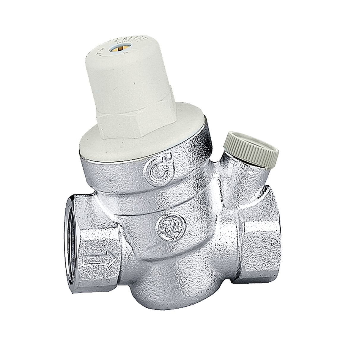 Schrägsitzdruckminderer, mit Manometeranschluss. | Caleffi S.p.a
