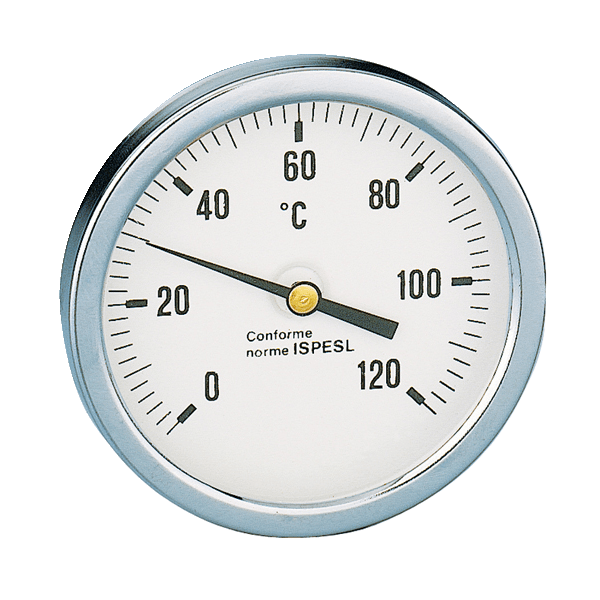 Termometro a clip per tubo dell'acqua calda, da 0 a 120 °C, 63 mm, con  molla bimetallica, contatto superficiale in acciaio inossidabile