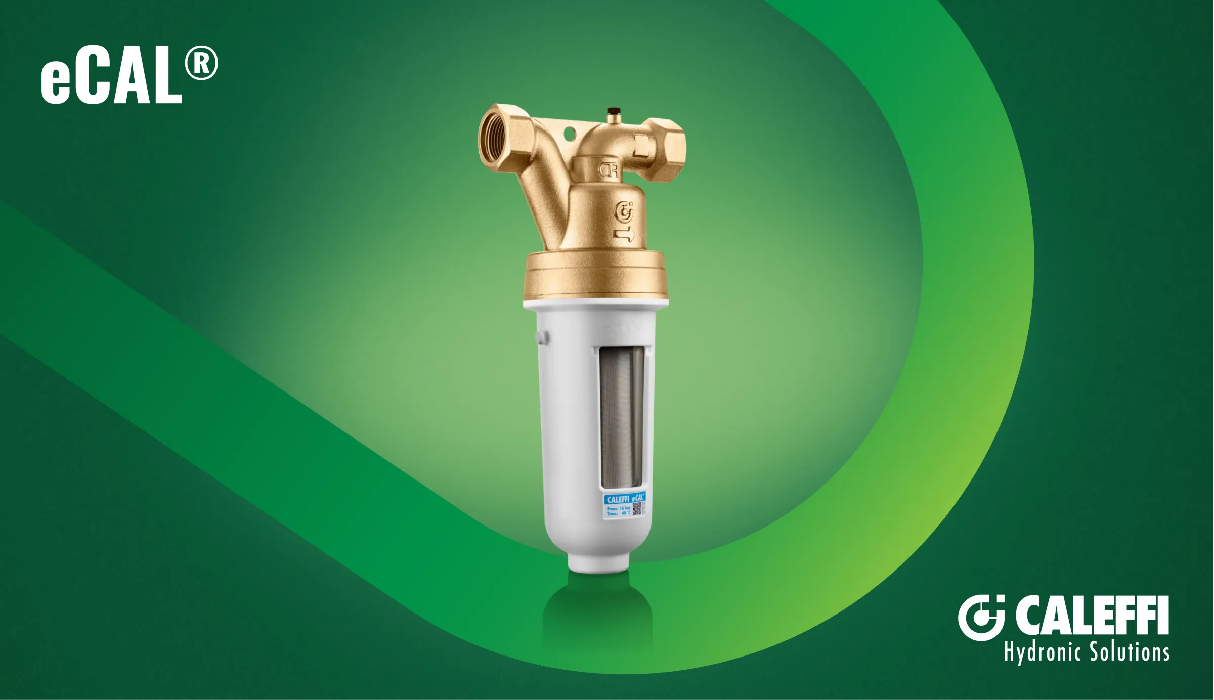 CALEFFI eCAL®, Dispositivo anticalcare elettrolitico con filtro e magnete.