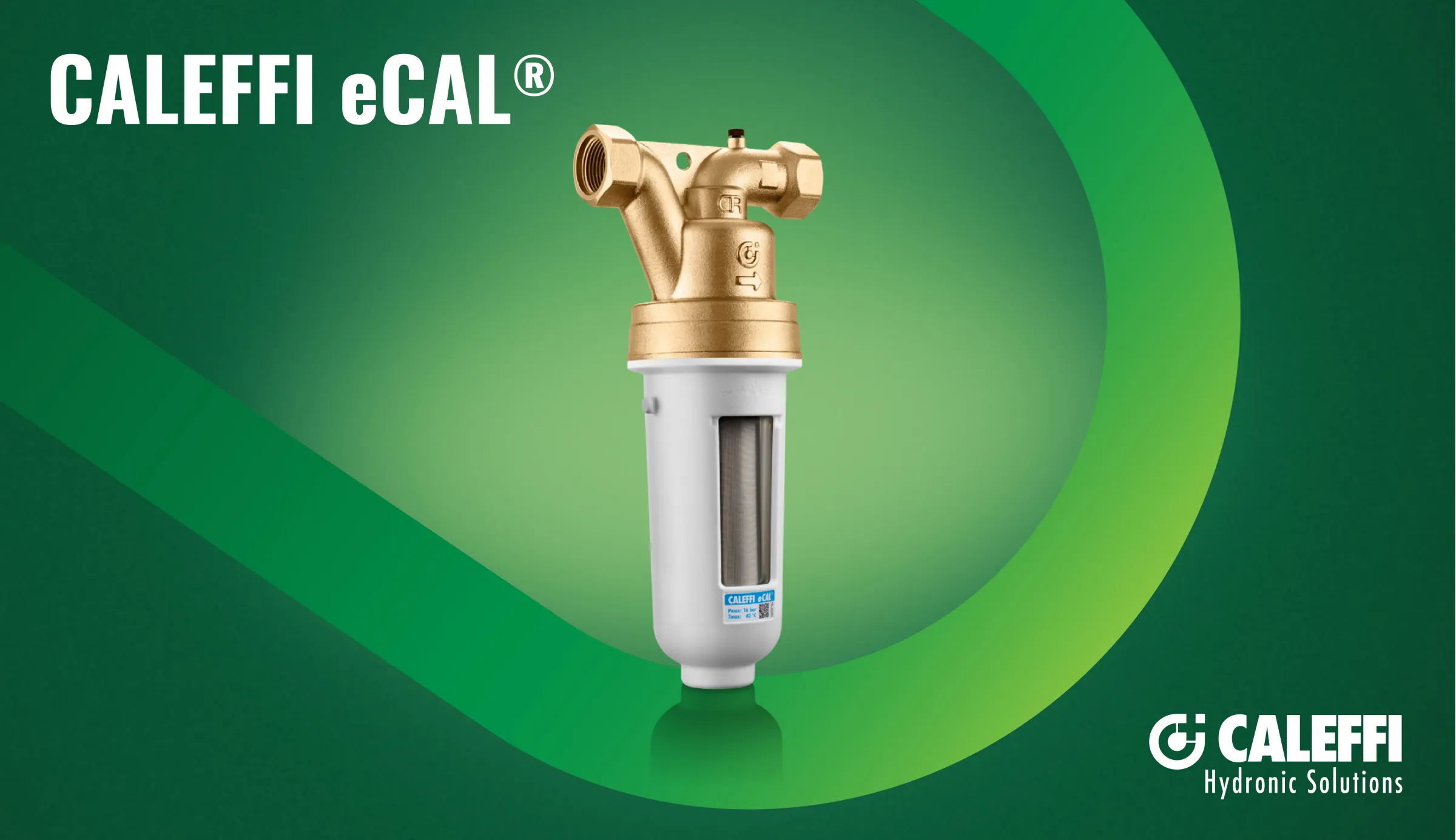 CALEFFI eCAL®, Dispositivo anticalcare elettrolitico con filtro e magnete.