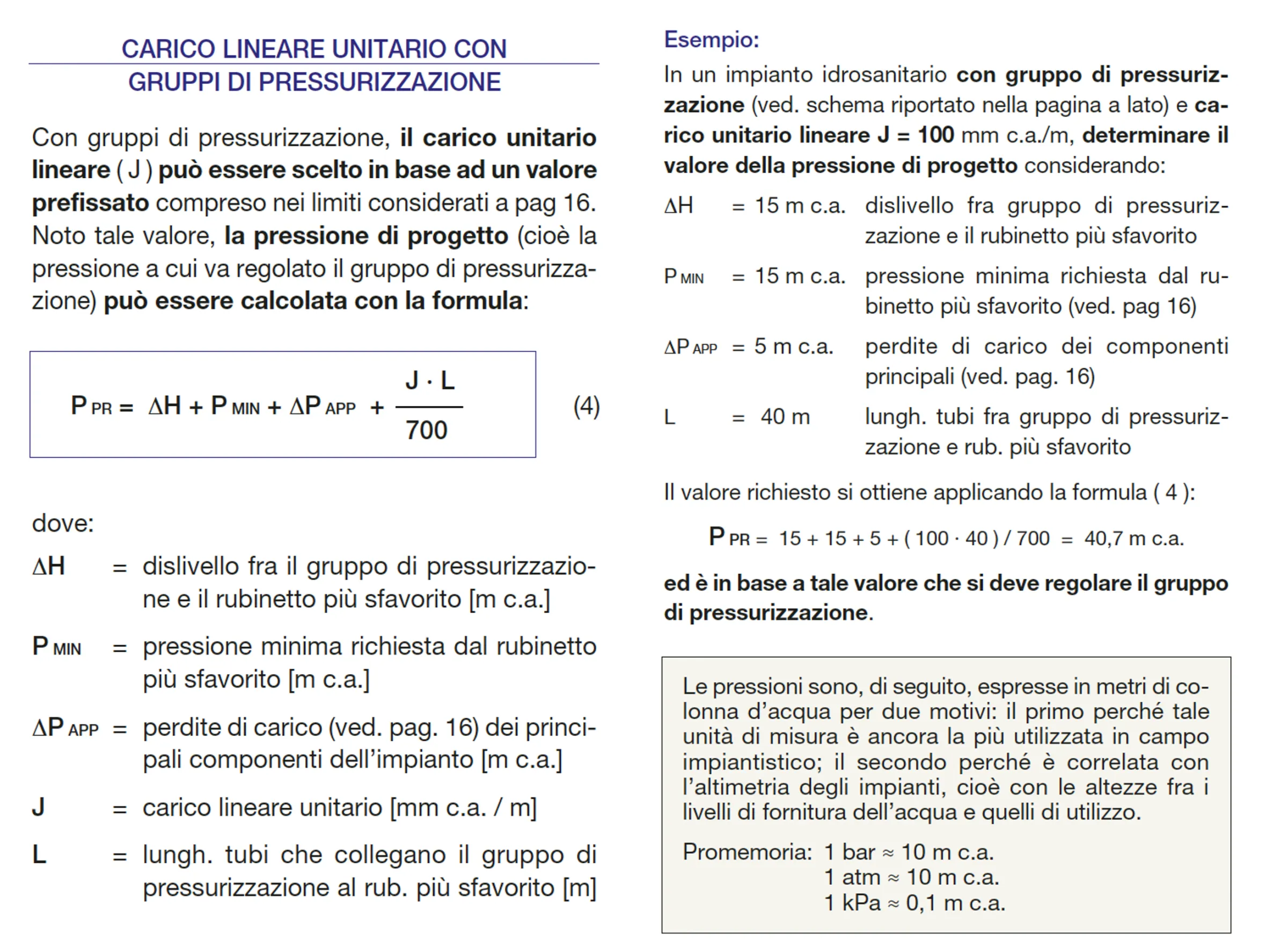 carico lineare unitario con gruppi di pressurizzazione carico lineare unitario con gruppi di pressurizzazione