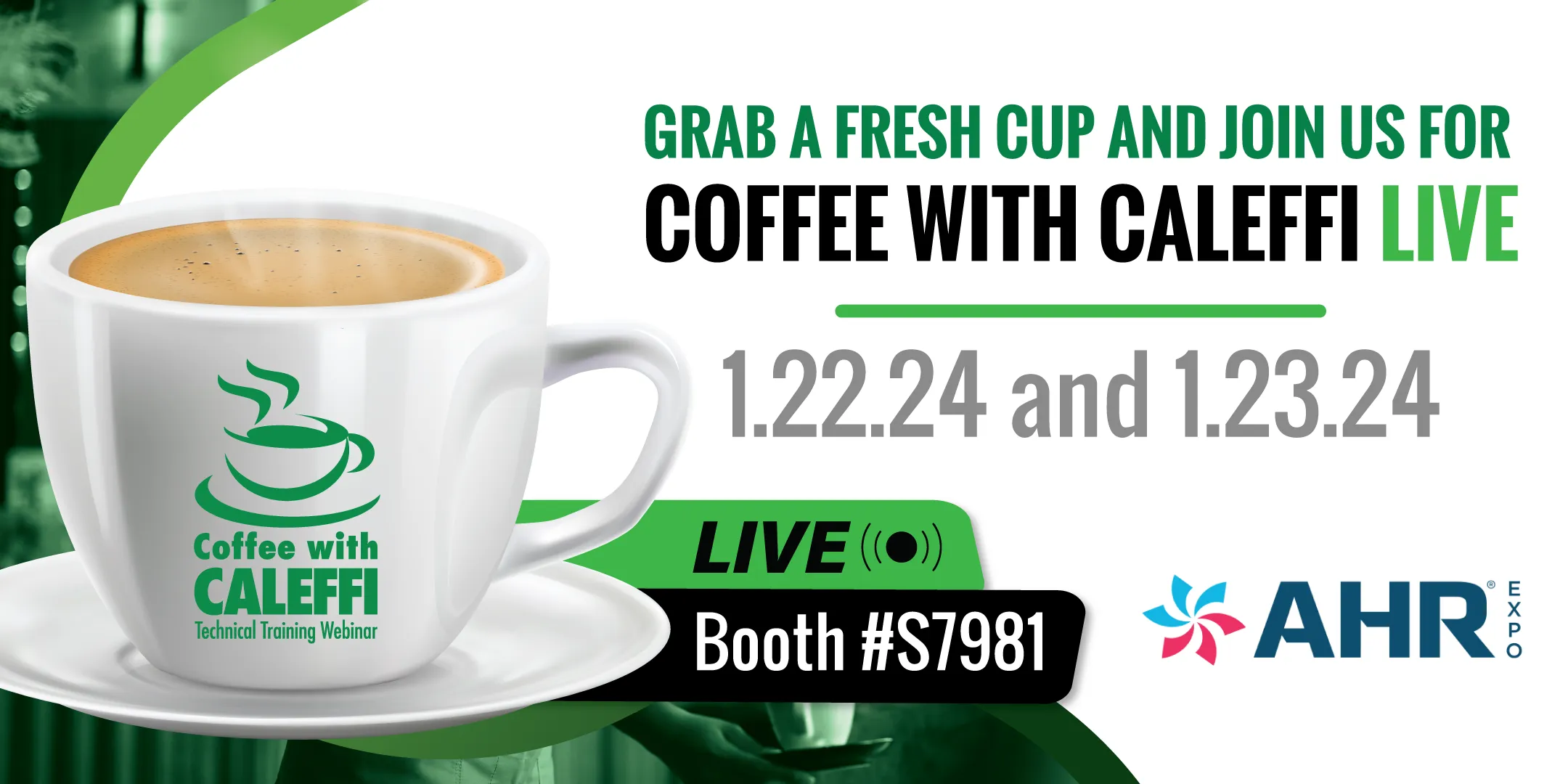 MEDIA RELEASE:  Announcing Coffee with Caleffi LIVE at AHR