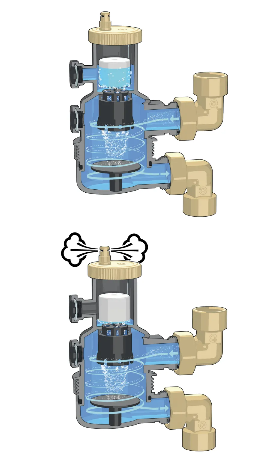 Separador de microbolhas de ar de alta eficiência CALEFFI HED®