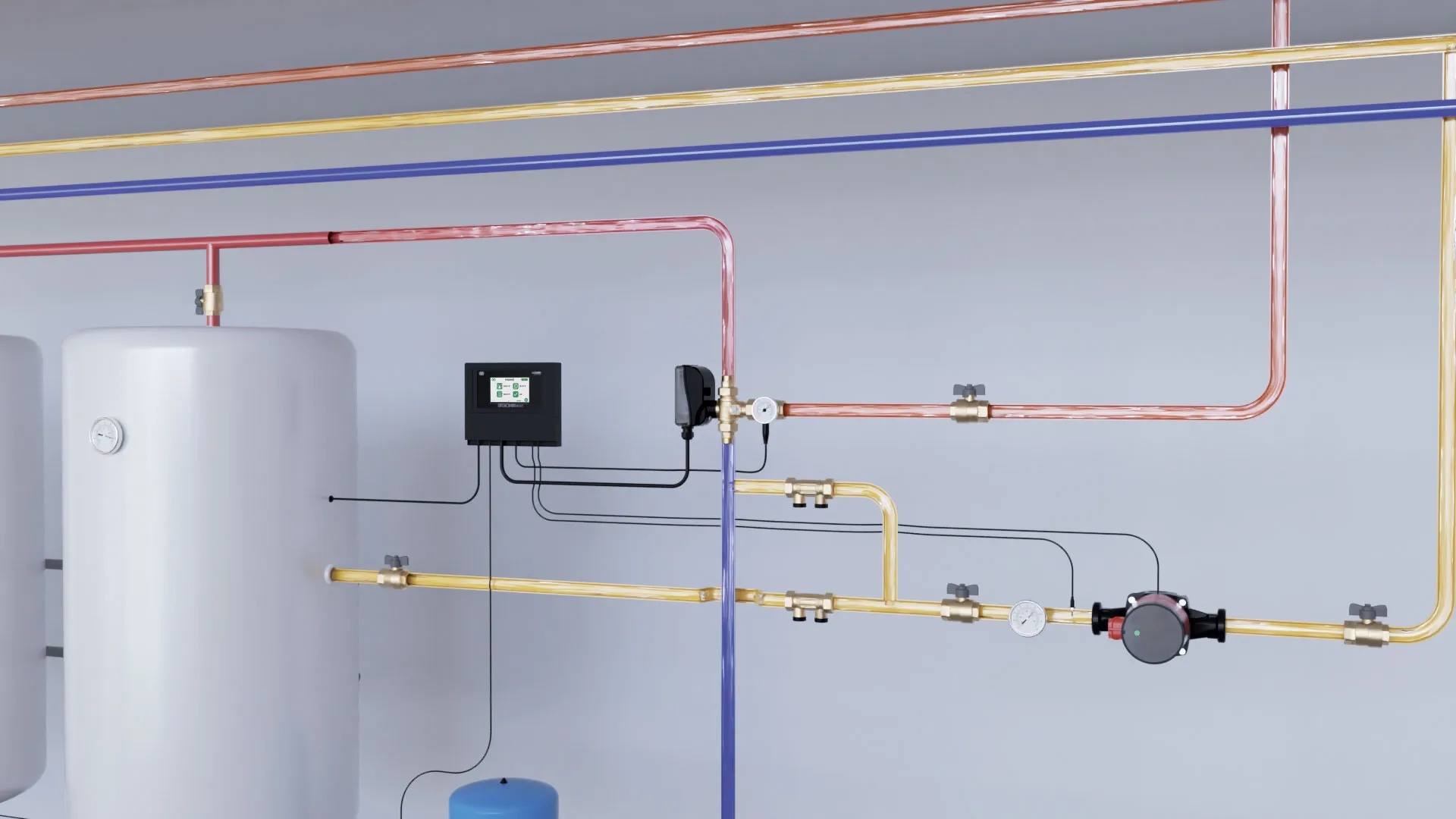 Schema gestione pompa ricircolo anti legionella Gestione intelligente pompa ricircolo prevenzione legionella
