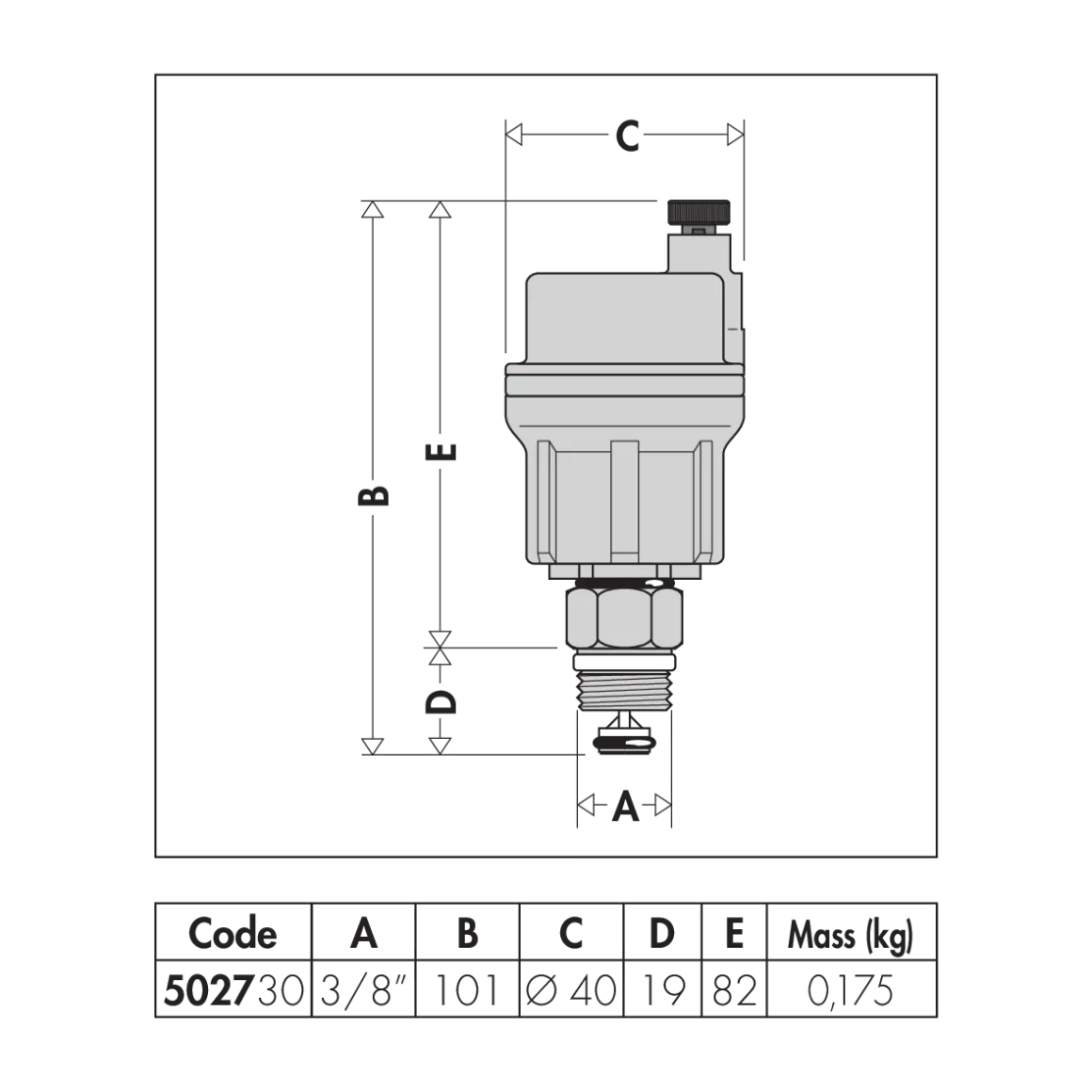 image ROBOCAL® - Valvola automatica di sfogo aria, con rubinetto automatico. Scarico verticale