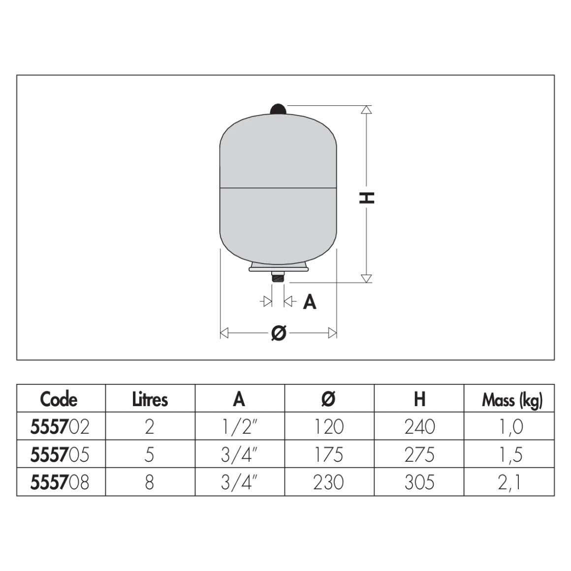 image Vaso d’espansione saldato,  per impianti sanitari