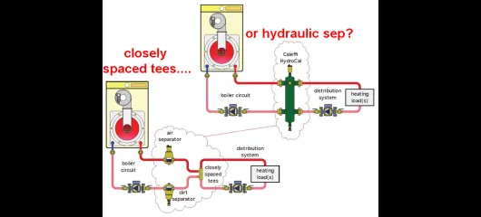 Hydraulic Separation, closely spaced tees