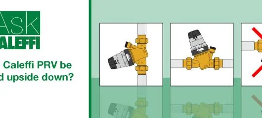 Can the Caleffi PRV be mounted upside down?