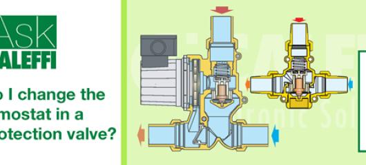 How do I change the thermostat in a boiler protection valve?