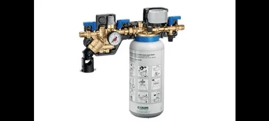 Caleffi automatic water treatment and automatic compact charging unit with backflow preventer