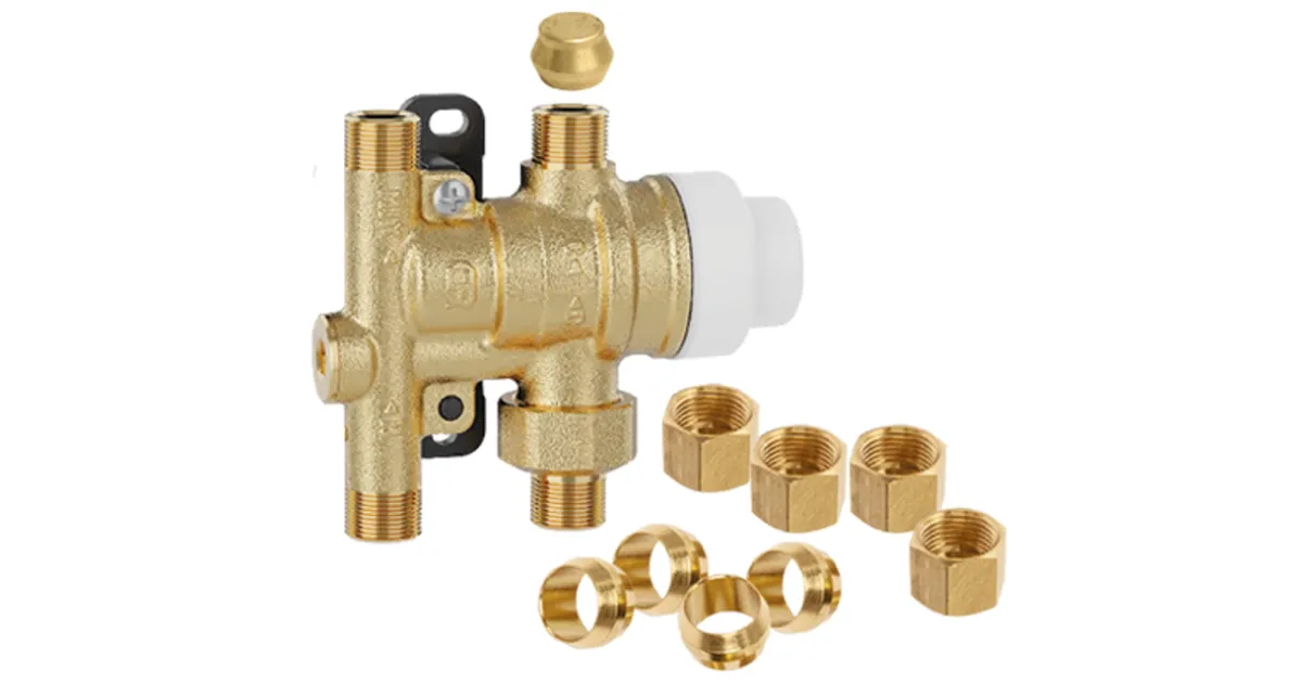 SinkMixer™, 4-port scald protection point-of-use mixing valve