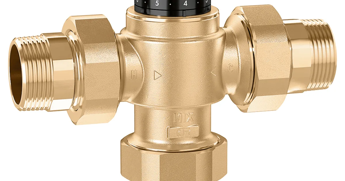 Adjustable thermostatic mixing valve, for centralised systems